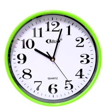 Imagem de Relógio De Parede 24cm Números Pretos Fundo Branco  - Idea