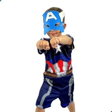 Imagem de Fantasia Infantil Vingadores Heróis Capitão América Short Tamanho GG