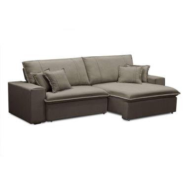 Imagem de sofá 3 lugares retrátil e reclinável sarov veludo castor