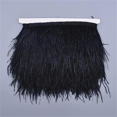 Imagem de 10 metros de penas de avestruz na fita 8-10 cm franja de saia em fita guarnições de penas de avestruz guarnições de costura cor 2