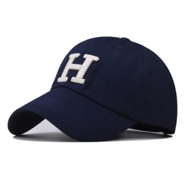 Imagem de GeRRiT Bonés de beisebol masculinos clássicos com letras grandes bordadas moda tendência boné esportivo unissex boné ao ar livre, H azul-marinho, G