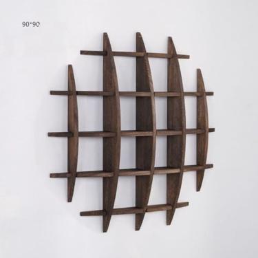 Imagem de JACHAW Chique Chinês Suporte de Expositor de Bule de Chá de Madeira Maciça Montado na Parede Decoração de Parede Suporte de Xícara de Chá de Malha de Luxo para Sala de Estar