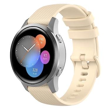 Imagem de Pulseira de silicone compatível com Garmin Forerunner 245 Music Watch, de liberação rápida, para Garmin Venu Sq/Venu Sq Music/Venu/Venu Sq 2/Venu 2 Plus, bege