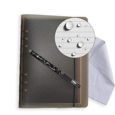 Imagem de iTalkes Caderno A5 impermeável de papel PP, capa de PVC, capa de PVC, durável, 104 folhas, 52 páginas, caderno de papel reutilizável com caneta/toalha/saco/bloco de notas à prova de intempéries de