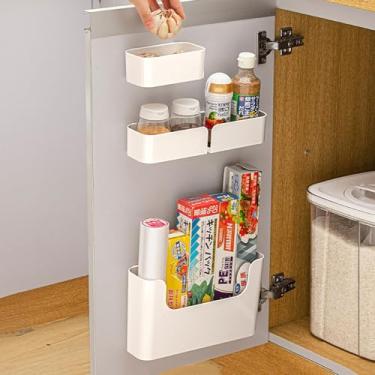 Imagem de MORNITE Organizador de porta de armário adesivo pacote com 4, suporte de prateleiras para pia cozinha, banheiro, trailer, despensa, quarto, lavanderia, escritório, branco