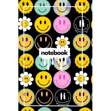 Imagem de Caderno: Caderno forrado em branco, caderno de rosto sorridente, caderno para adolescentes, escola, trabalho/casa: presente para adolescentes, caderno forrado com rosto sorridente, caderno 6x9
