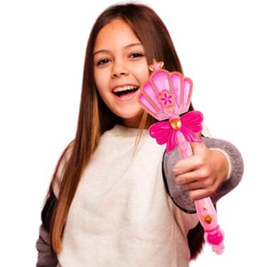 Imagem de Varinha Magica Musical Rosa com 12 Musicas e luzes de Led Princesa Fada Bailarina Fantasia Cosplay Brinquedo Menina Infantil Presente criança 5 anos (Varinha Mágica Rosa)