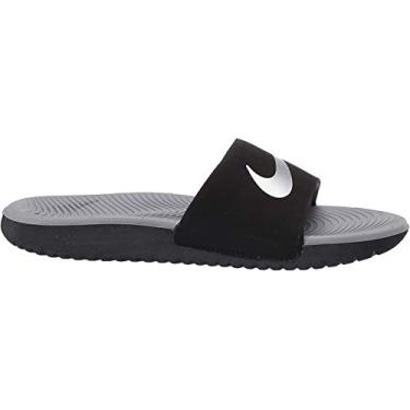 Imagem de Nike Sandália masculina Kawa Slide (GS/PS), Cinza/partícula prateada preta/metálica, 13C Child US Little Kid