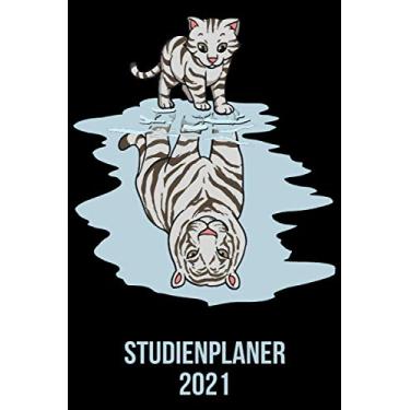Imagem de Studienplaner 2021: DIN A5 Kalender von 01/2021 - 12/2021 1 Tag = 1 Seite mit großem Tageskalender und großartiger Übersicht. Monatsübersicht, ... / Katze zu Löwe heartbeat herzschlag