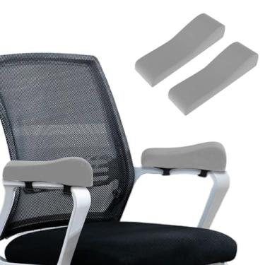 Imagem de Shapeazy Pacote com 2 capas de apoio de braço para cadeira de escritório, almofada de descanso de braço com almofada de cotovelo de espuma viscoelástica para alívio de pressão no antebraço, capas de