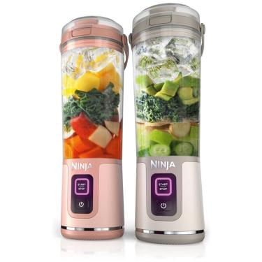 Imagem de Kit Liquidificador Portátil 532 mL sem Fio Ideal para Vitaminas, 110V Ninja BC155PS, Pêssego e Cinza Pedra