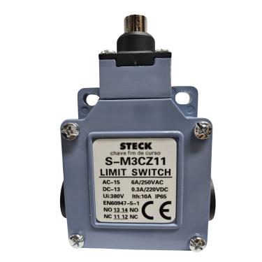 Imagem de Chave Fim De Curso 3 Ent. Pistão Metálico Simples Haste Curta SM3CZ11 - Steck Steck