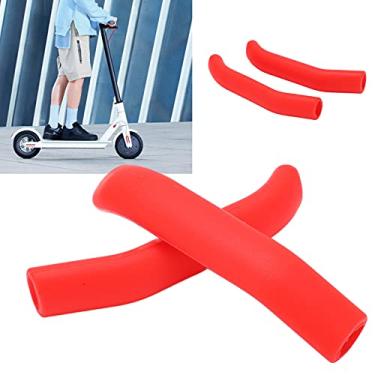 Imagem de Scooter Handle Silicone Cover, Scooter Handle Silicone Cover Non Slip Handlebar Protective Cover for M365(Red)