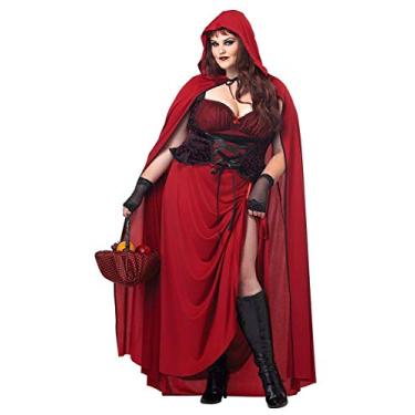 Imagem de California Costumes Fantasia Plus Size Chapeuzinho Vermelho Escuro, Vermelho, 3X