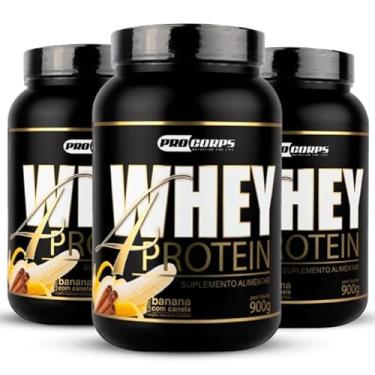 Imagem de Combo 3 Unidades - Whey 4 Protein 900g - Pro Corps (900g, Banana com Canela)