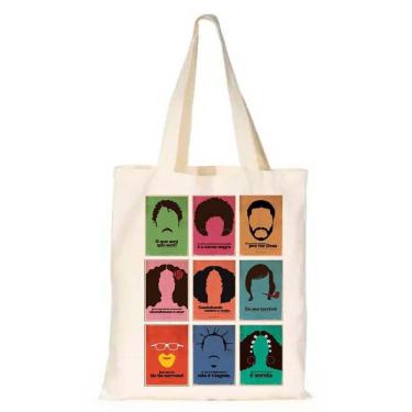 Imagem de Sacola Ecobag Tecido de Algodao Estampa Lendas Rock Nacional Costuras Rerforçadas Otima Qualidade