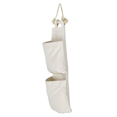 Imagem de Organizador Tramontina Em Lona Natural Com 2 Bolsos E Corda Para Pendurar