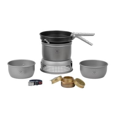 Imagem de Trangia Kit de Fogão Anodizado Ultraleve 27-3 com 2 Panelões de 1 Litro e 1 Frigideira Antiaderente, Alimentado por Álcool, 1000 W, 740 g