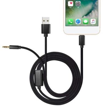 Imagem de Cabo Lightning Auxiliar 2 Em 1 Com Usb 3.5mm Áudio P2 Para iPhone/iPad