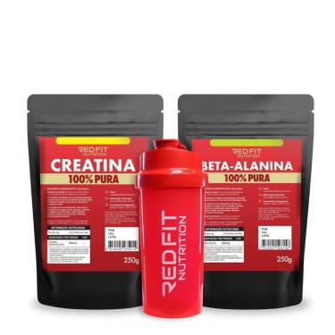 Imagem de Kit Suplemento em pó Red Fit Creatina 100% Puro Importado 250g Beta-Alanina 250g-Unissex