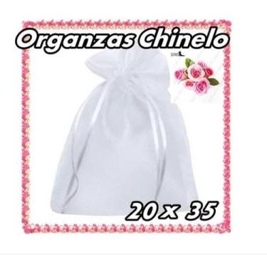 Imagem de 30 Sacos Organza Saquinho P/ Chinelo Medida 20x35cm - OKABOX