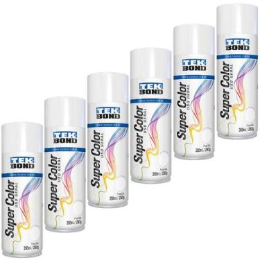 Imagem de Tinta Spray Branco Fosco Tek Bond Caixa 6 Unidades