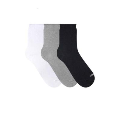 Imagem de Kit com 3 Pares Meias em Algodão Sem Punho Diabéticos Idosos - RIKAM, 