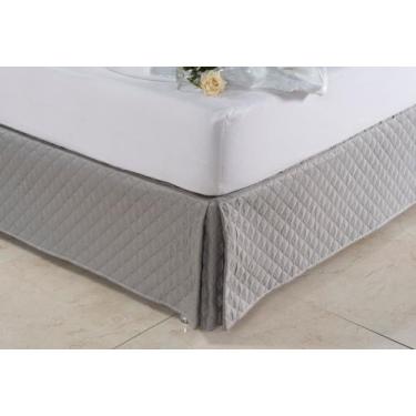 Imagem de Saia Box Ultrassônica matelada Casal Padrão - Santos Enxovais, Cinza