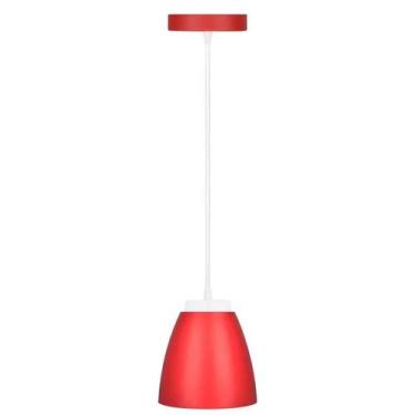 Imagem de Luminária Pendente 9w Branca Fria Cor Vermelha Bivolt - Kian, Bivolt