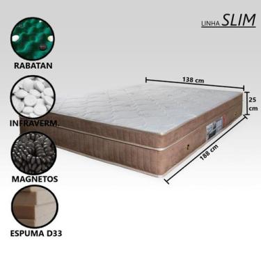 Imagem de Colchão Massageador Casal Padrão Com Espuma D33 Firme - ALLMAG, Bege E