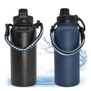 Imagem de  Garrafa Térmica de Água Parede Dupla Aço Inox 1L Café Suco Água Campi