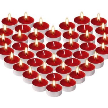 Imagem de Kit 50 Velas Rechaud Decoração Festas Dia dos Namorados Vermelho - Dar