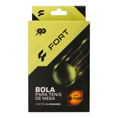 Imagem de Bola de Tênis de Mesa Fort Sports Laranja 2 Estrela - 6 Un.