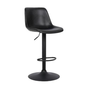 Imagem de Banqueta De Cozinha Gênova Preta Base Disco Preta Rivatti