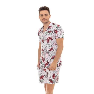 Imagem de Conjunto Floral Masculino Camisa Shorts Moda Praia - EXECUÇÃO JEANS, V