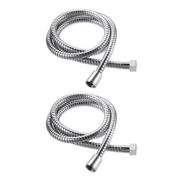Imagem de Kit 2 Engate Flexível Chuveirinho Ducha Higiênica Inox 180cm - Mirac