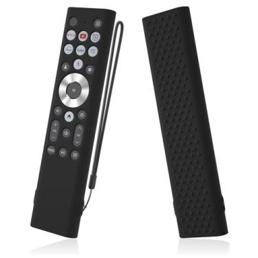 Imagem de AKSHFETH Capa de silicone para controle remoto Hisense ERF6A80 ERF6F80H ERF6G80H Capa protetora para controle remoto compatível com Hisense U6 U7 U8 U9 Series 4K UHD Smart TV (preto)
