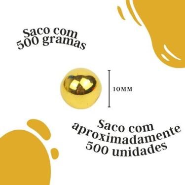 Imagem de Pérola Ouro 10Mm Pacote Com 500 Gramas - Nybc