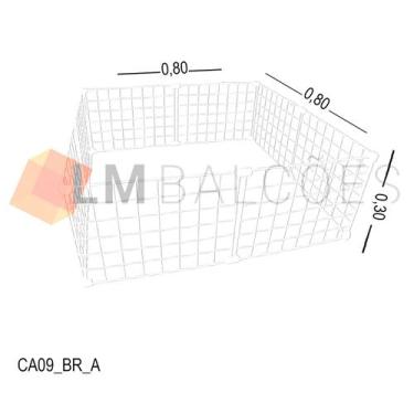 Imagem de Cercadinho Aramado Branco Para Pet - 0,80 X 0,30 X 0,80m - LM Balcoes