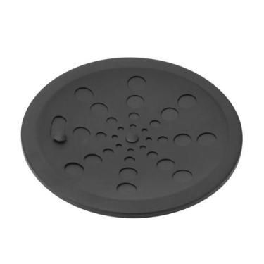 Imagem de Ralo Grelha Inox Preto Black Banheiro Redondo 15x15 C Fecho - Modelar
