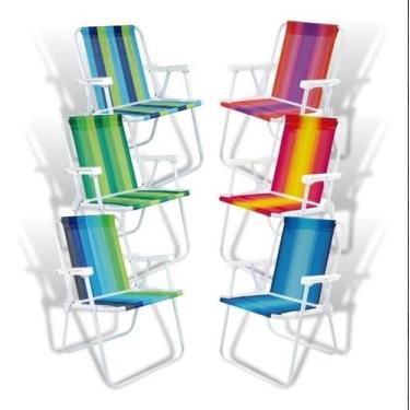 Imagem de Cadeira De Praia Piscina Alta Aço Sortida Varias Cores Mor