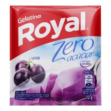 Imagem de Pó Para Preparo de Gelatina Sabor Uva Zero Açúcar Royal 12g