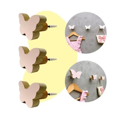 Imagem de 6 Ganchos parede borboleta infantil decoração baby 6Bobb15c - Souvenir