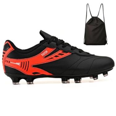 Imagem de Kit Chuteira Futebol Campo em Couro Grama Natural + Mochila Adulto - R