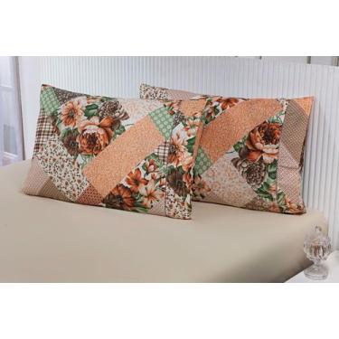 Imagem de Jg Casal QUEEM 3peças 198x158x33 Percal 180fios Patchowork - THAIS ENX