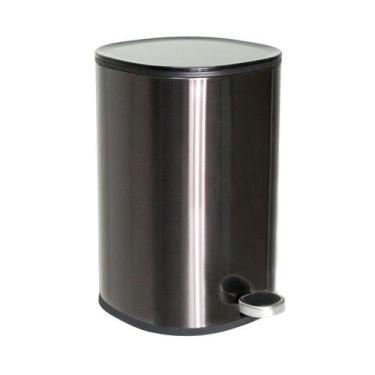 Imagem de Lixeira Redonda 5L com Pedal e Cesto Ghelplus Tampa Inox Escovado, Pre