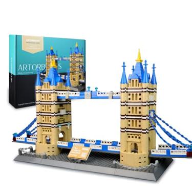 Imagem de ArtorBricks Conjunto de construção de ponte de torre arquitetônica grande coleção kit de modelo e presente para adultos (1052 peças)