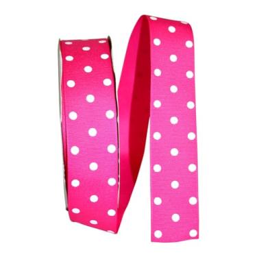 Imagem de Reliant Ribbon Fita de ponto de aspirina de gorgorão, 3,5 cm x 50 jardas, rosa chocante