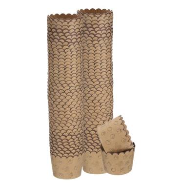 Imagem de HARFINGTON 100 peças de copos de papel pequenos marrons de papel kraft forro, cupcake à prova de graxa, embalagens a granel descartáveis para casamento, aniversário, formatura, frutas