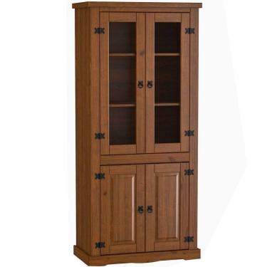 Imagem de Estante Cristaleira 4 Portas Com Vidro 100% Madeira Imperial Imbuia Fosco